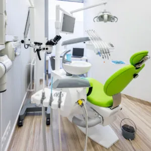 Patient receiving gentle dental care